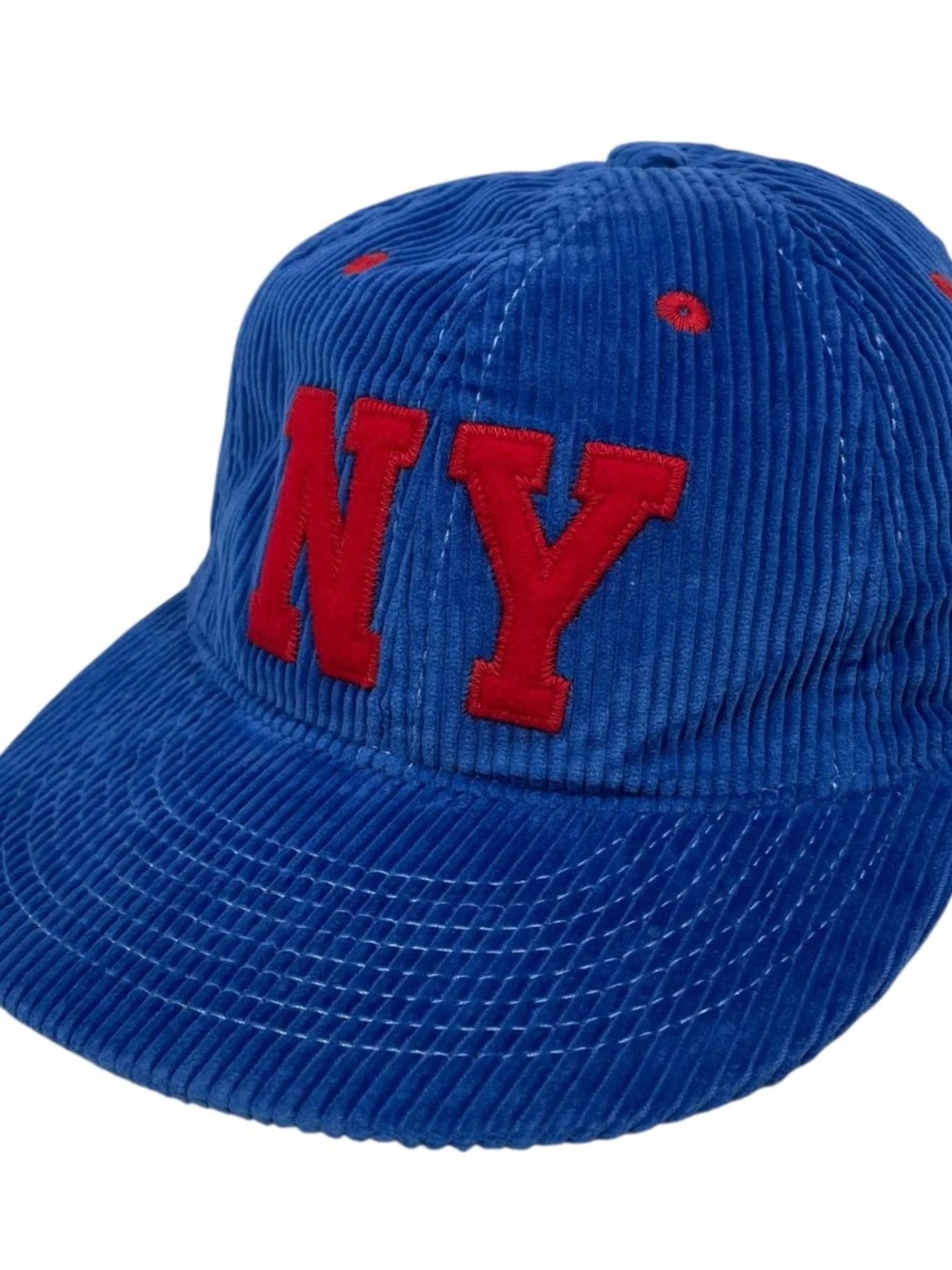 Polo Ralph Lauren Blue Corduroy Cap with Red NY Patch